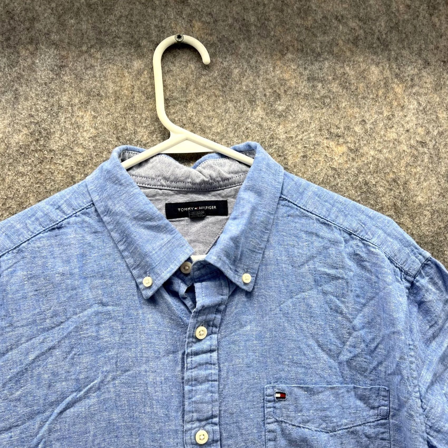 Tommy Hilfiger Tommy Hilfiger Shirt Mens L Blue Men Adult Light Casual Button Down Linen Dress Size US L / EU 52-54 / 3 - 2 Thumbnail