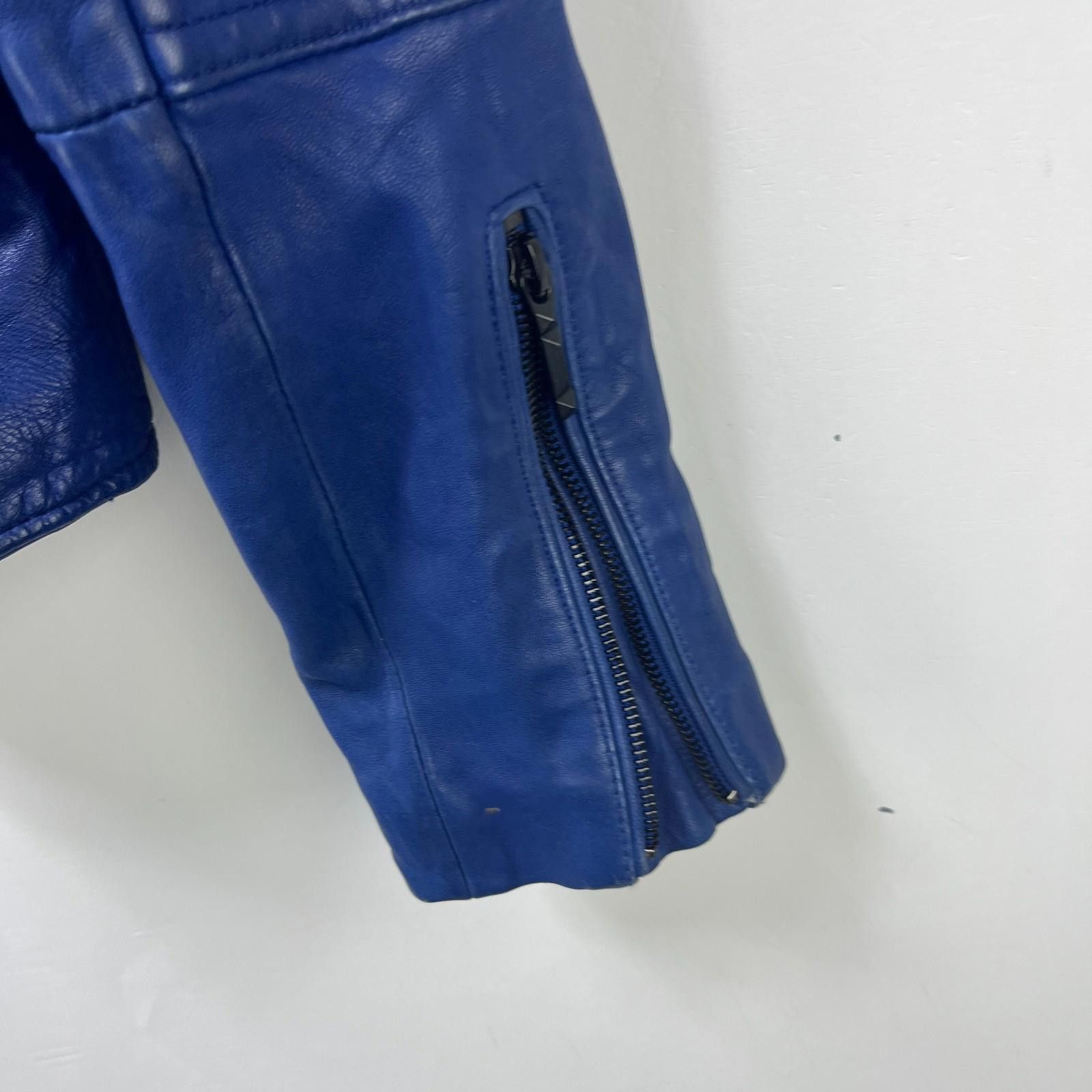 Bcbgmaxazria BCBG Max Azria Leather Jacket Blue Women's Large Size L / US 10 / IT 46 - 4 Thumbnail