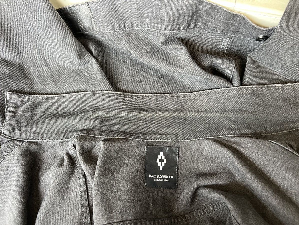 Marcelo Burlon Burning 🔥 Basketball Fade Black Denim Trucker Jacket Size US XXL / EU 58 / 5 - 19 Thumbnail