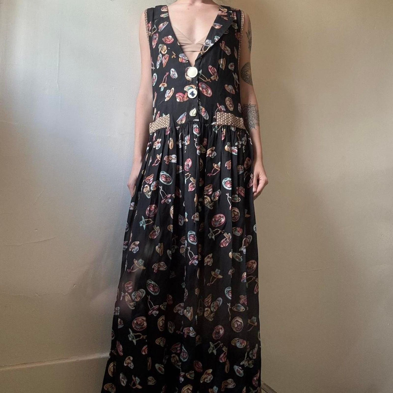 Vintage Lolita West by Foxtrot Vest Maxi Dress Small Retro