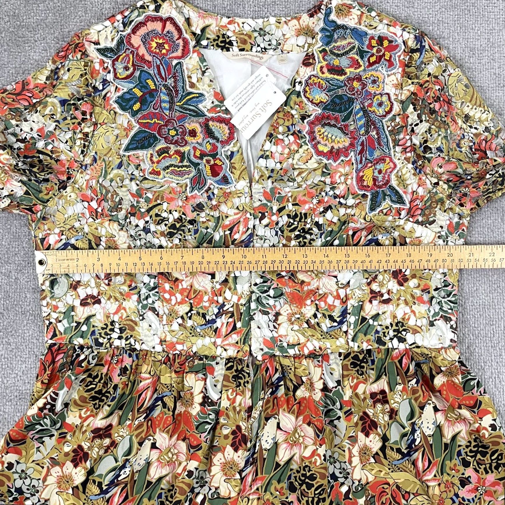 Soft Surroundings SOFT SURROUNDINGS Ariege Jacket Womens Large Floral Embroidered Beaded Lace BOHO Size L / US 10 / IT 46 - 5 Thumbnail