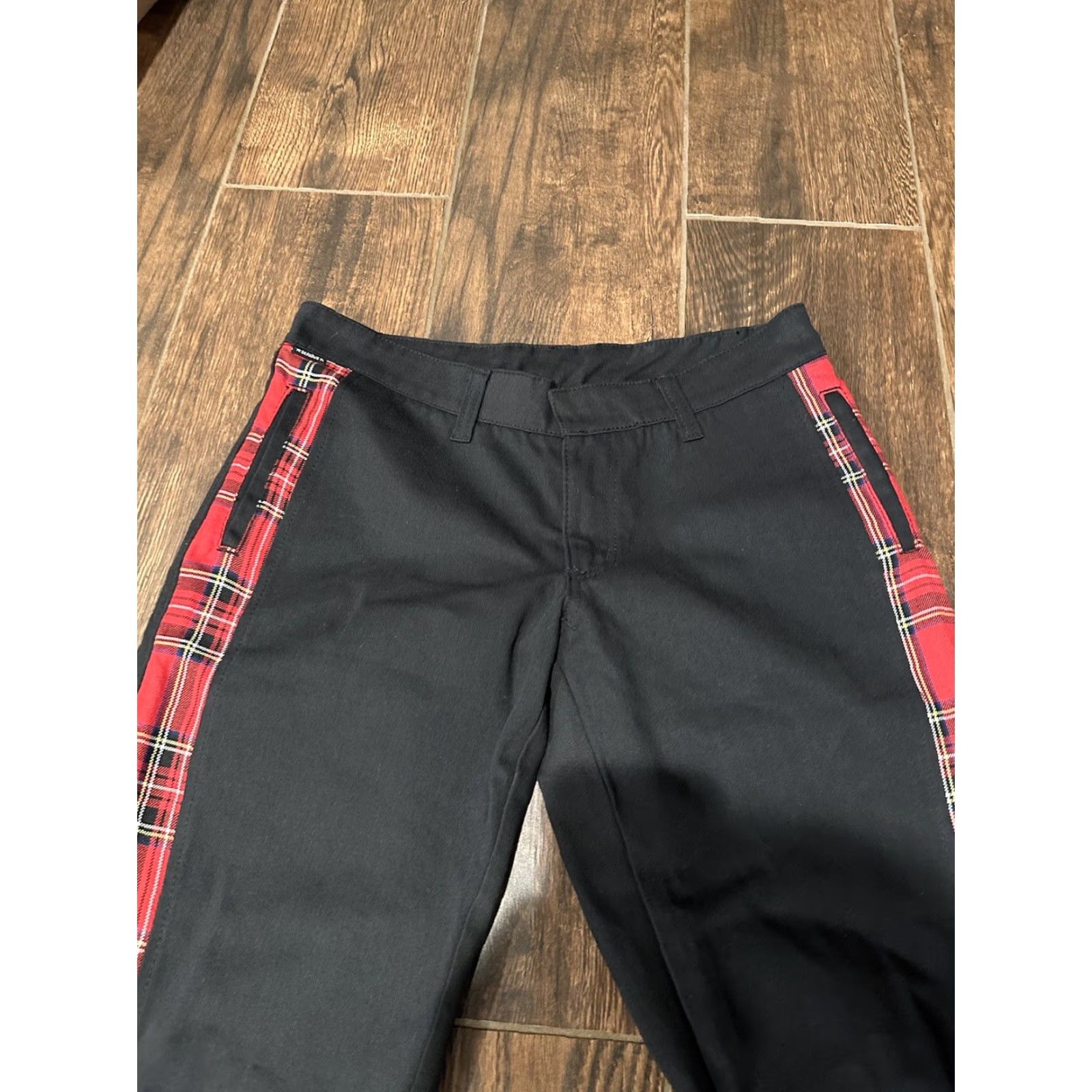 Vintage VINTAGE Serious Clothing Pants Women 9 Plaid 90s Punk Rock n Roll Wide-Leg Gray Size 30" / US 8 / IT 44 - 4 Thumbnail