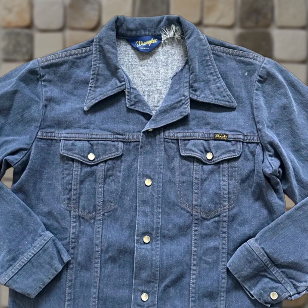 Wrangler VINTAGE Wrangler Pearl Snap Suede Shacket Small S Long Sleeve Men Blue Shacket Pearl Snap Suede Wrangler Shacket Small Men Blue Vintage 70s Size US S / EU 44-46 / 1 - 1 Thumbnail