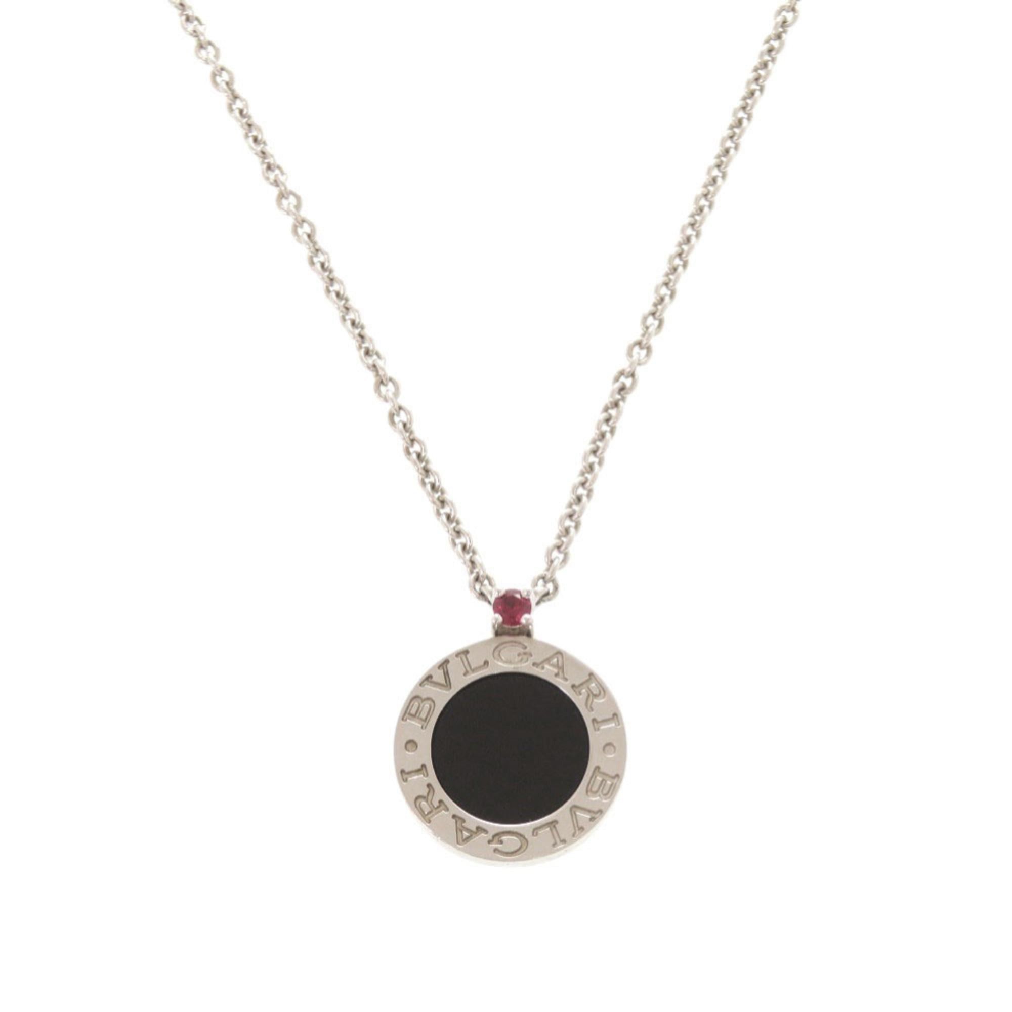 Bvlgari Excellent condition Bvlgari Save the Children 925 Sterling Silver Onyx Ruby Necklace 0973BVLGARI Size ONE SIZE - 1 Thumbnail