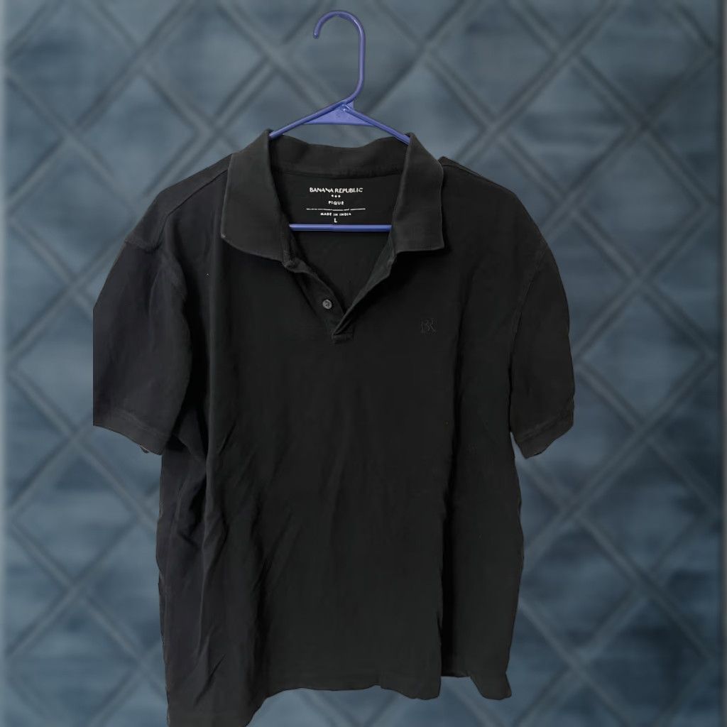 Banana Republic BANANA REPUBLIC Polo Shirt Men Slim Fit Short Sleeve Cotton Black Size L Regular Fit Factory 90s? Size US L / EU 52-54 / 3 - 1 Thumbnail