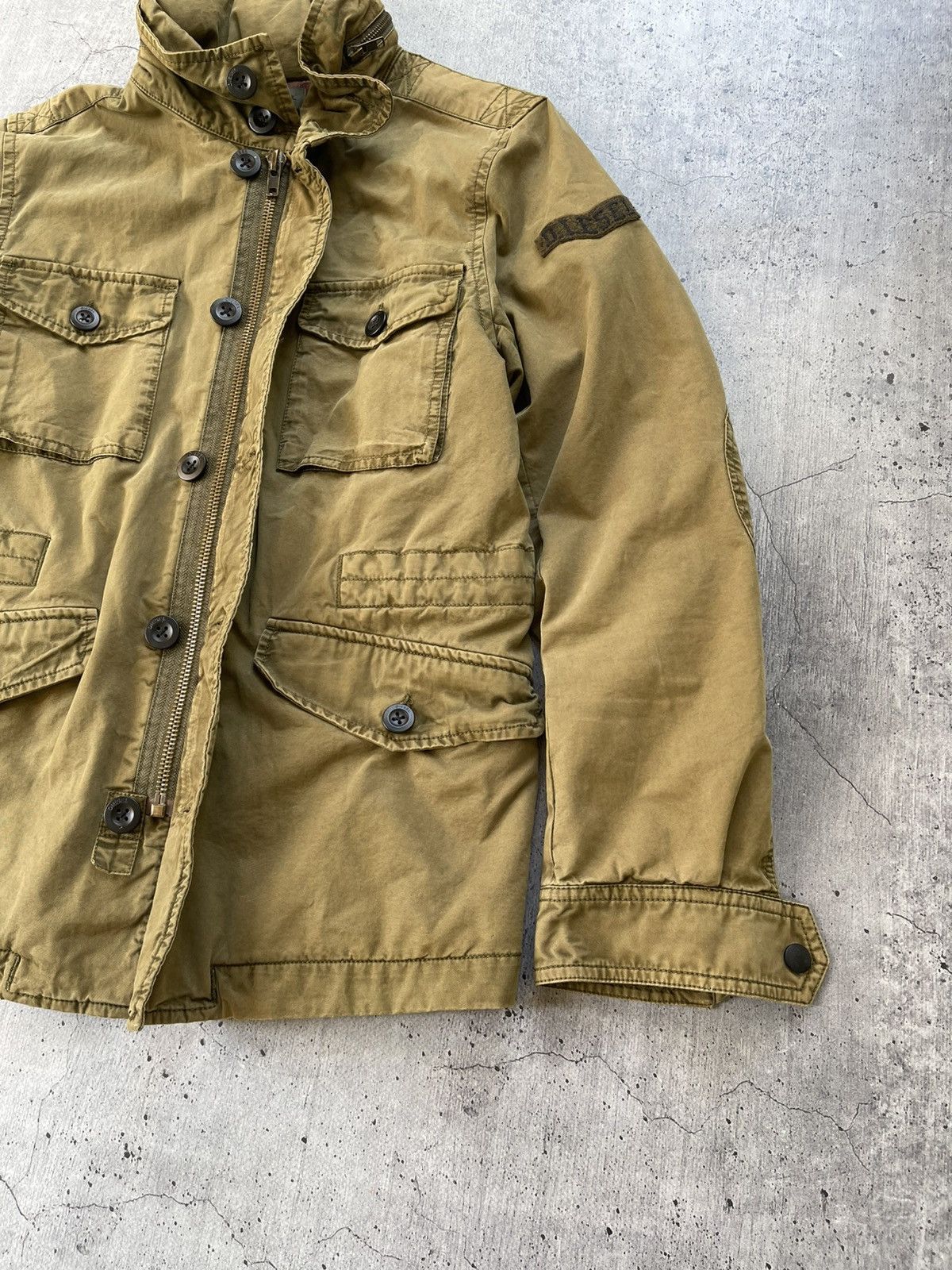 Other Y2K Vintage Diesel Multi-pocket Khaki Faded Jacket Size US S / EU 44-46 / 1 - 6 Thumbnail
