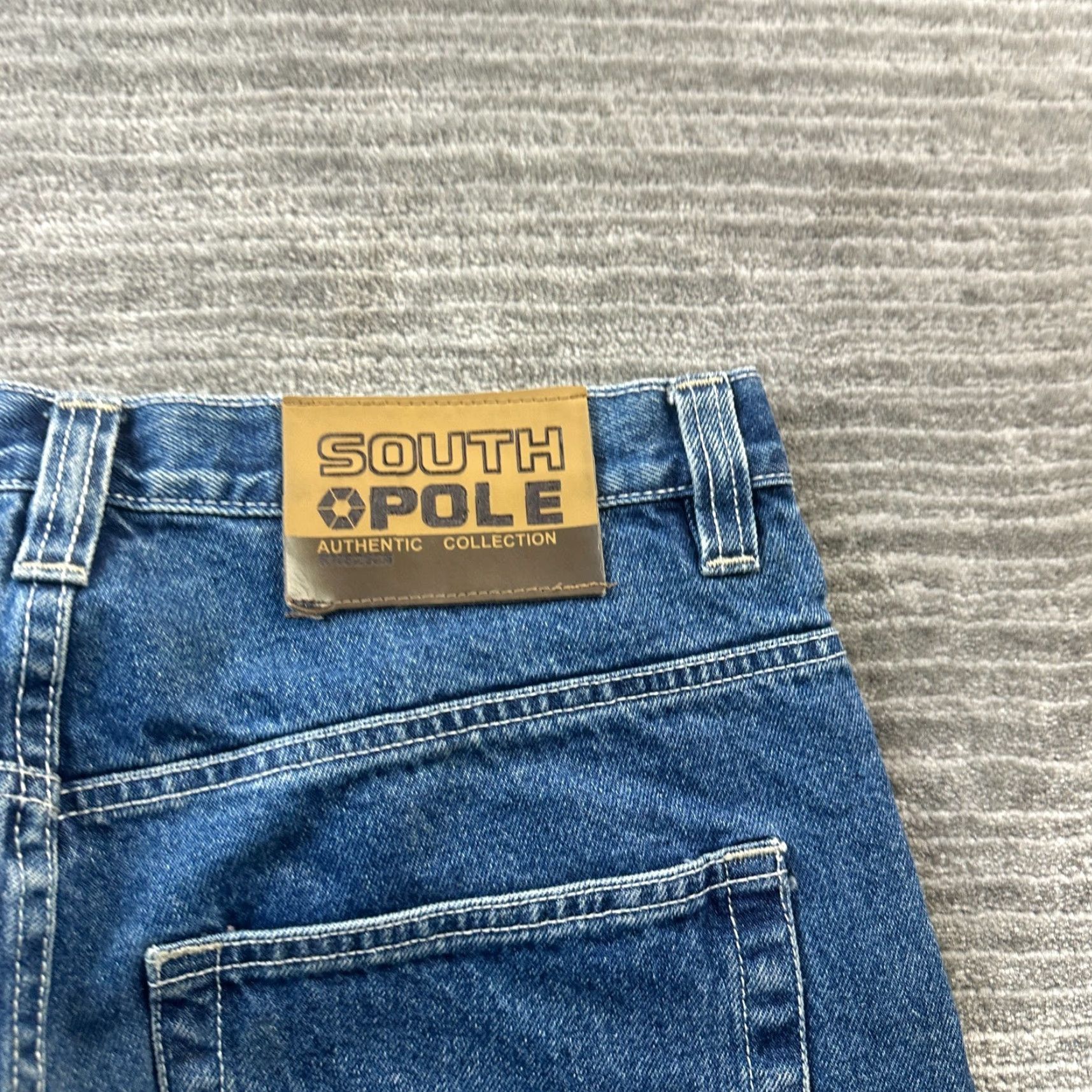 Southpole VINTAGE Southpole Jeans Mens 30 Blue Denim Pants Y2K Baggy Relaxed Wide-Leg 5-Pocket Embroidered Logo Hip Hop Size US 38 / EU 54 - 4 Thumbnail
