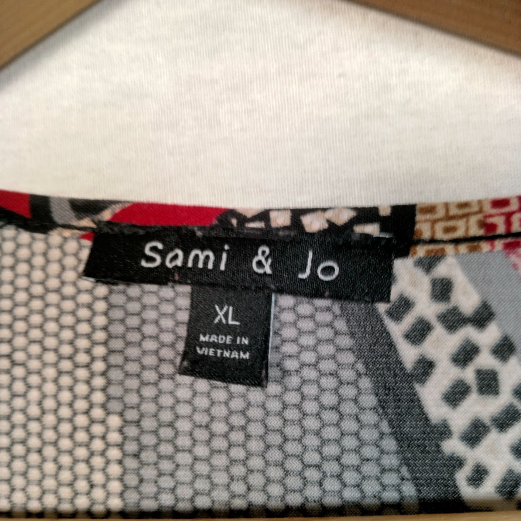 Vintage Vintage Sami & Jo Shirt XL Sleeveless Cowl Neck Geometric Abstract Artsy Textured Print Stained Glass Look Y2K Size XL / US 12-14 / IT 48-50 - 7 Thumbnail