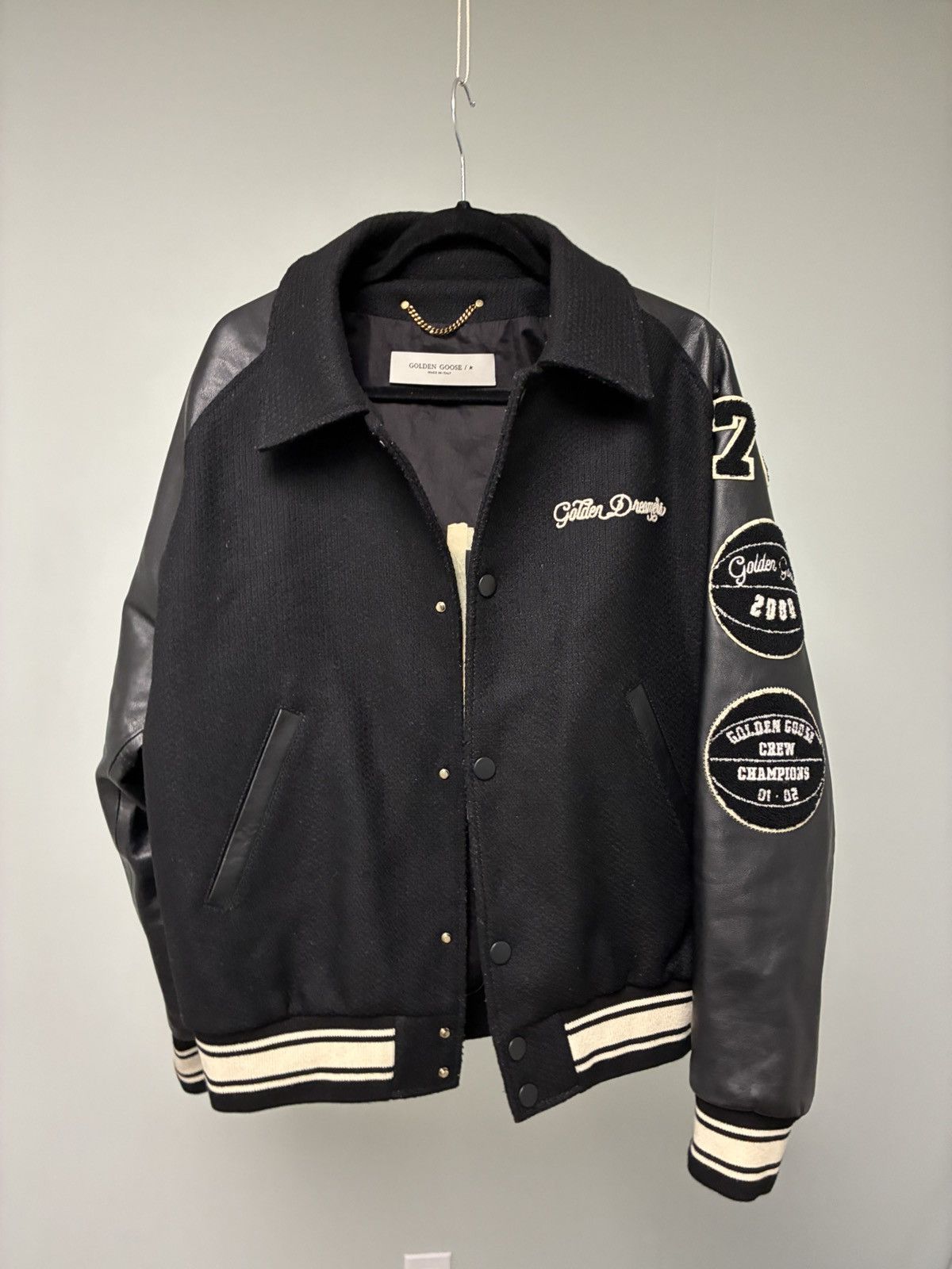 Golden Goose Wool Bomber with patch leather sleeves EU 48 USA 38 Size US M / EU 48-50 / 2 - 18 Thumbnail