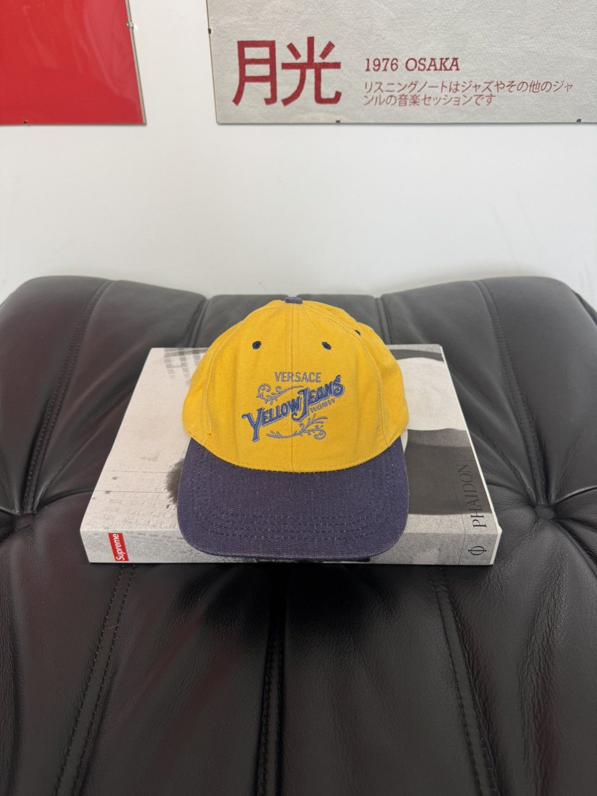 Versace Vintage 90s Gianni Versace “Yellow Jeans” Desinger Hat Cap Size ONE SIZE - 1 Thumbnail