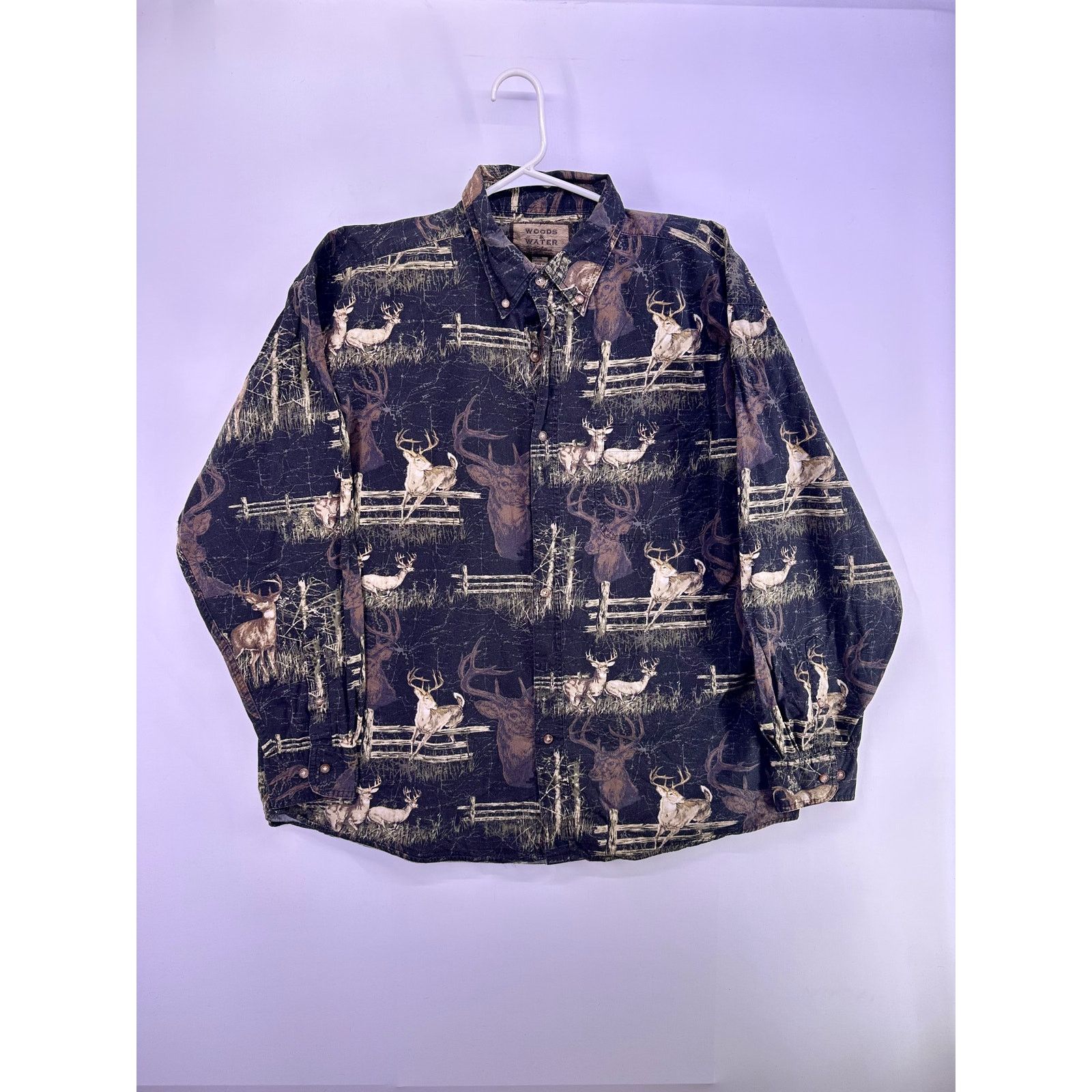 & Other Stories Woods & Water Button Down Shirt Mens Size 2XL Buck All Over Size US XL / EU 56 / 4 - 2 Thumbnail