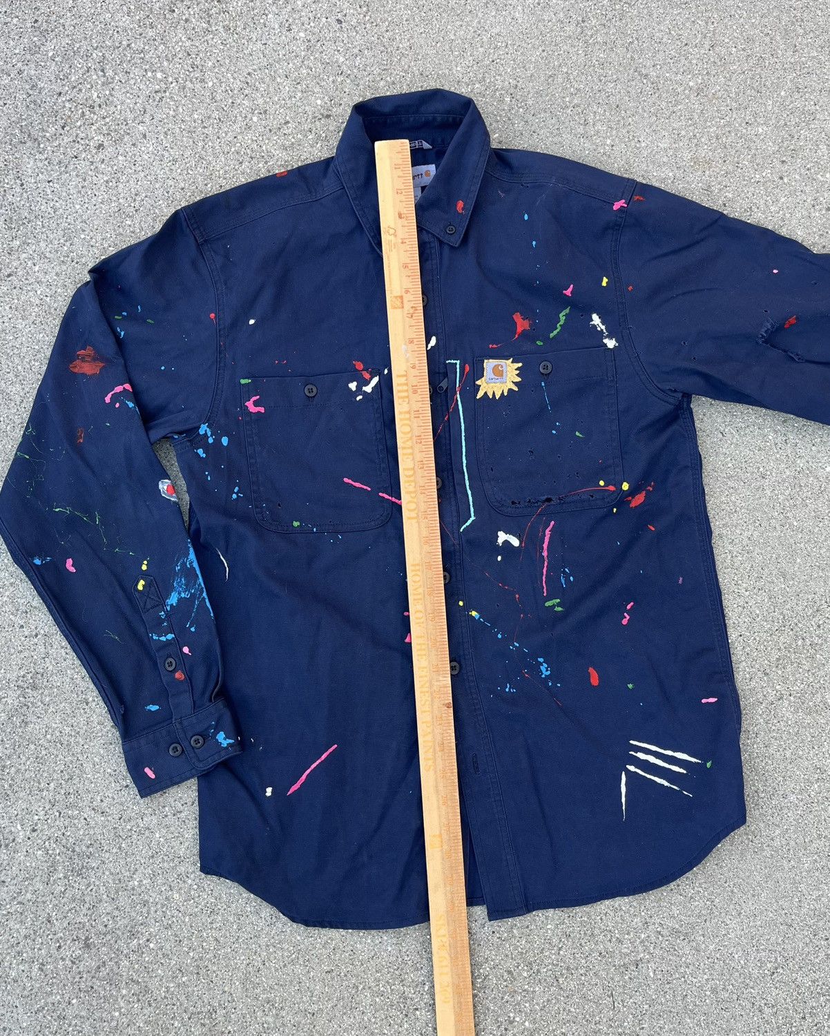 Carhartt Custom Carhartt Button Up Shirt Thrashed Distressed Work Size US M / EU 48-50 / 2 - 5 Thumbnail