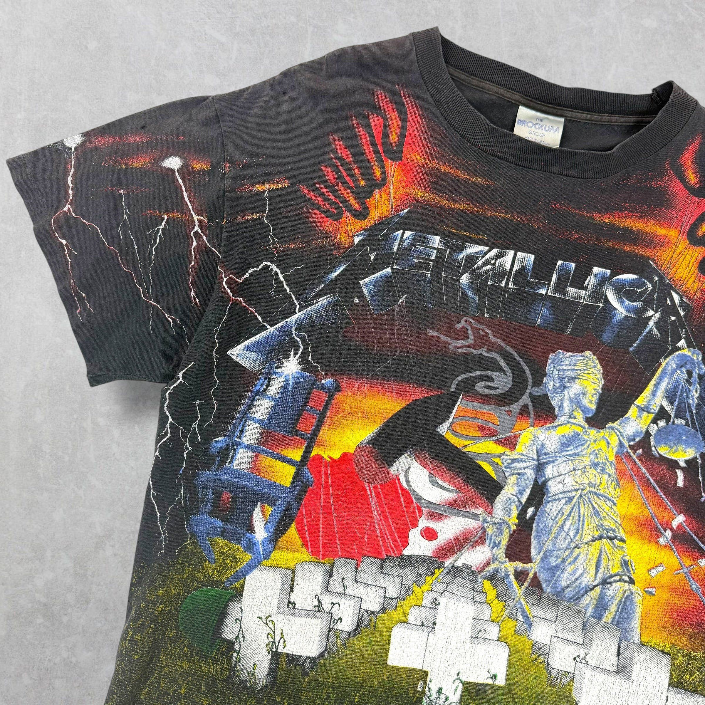 Metallica Vintage 1991 Metallica Album Collage All Over Print Tee XL ( Size US M / EU 48-50 / 2 - 3 Thumbnail