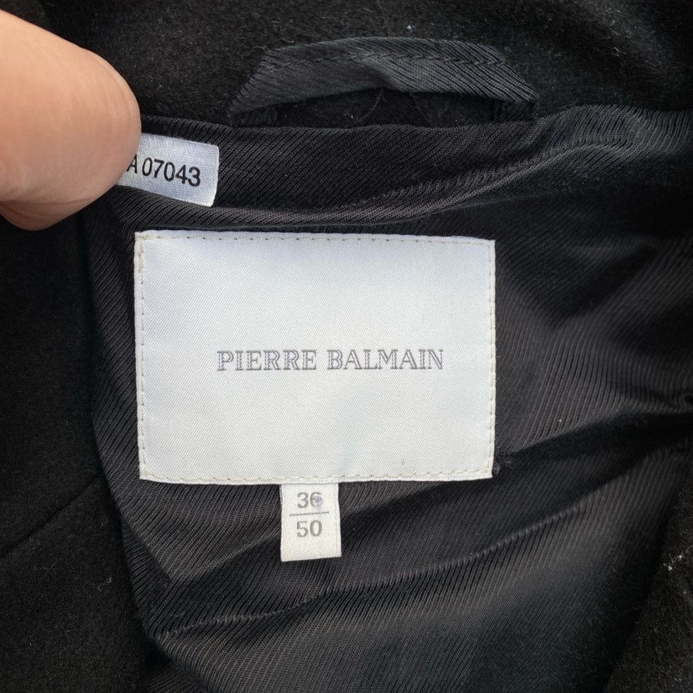 Balmain × Pierre Balmain Vintage 1998 Pierre Balmain Soft Flannel Wool Leather Trim Size US M / EU 48-50 / 2 - 6 Thumbnail