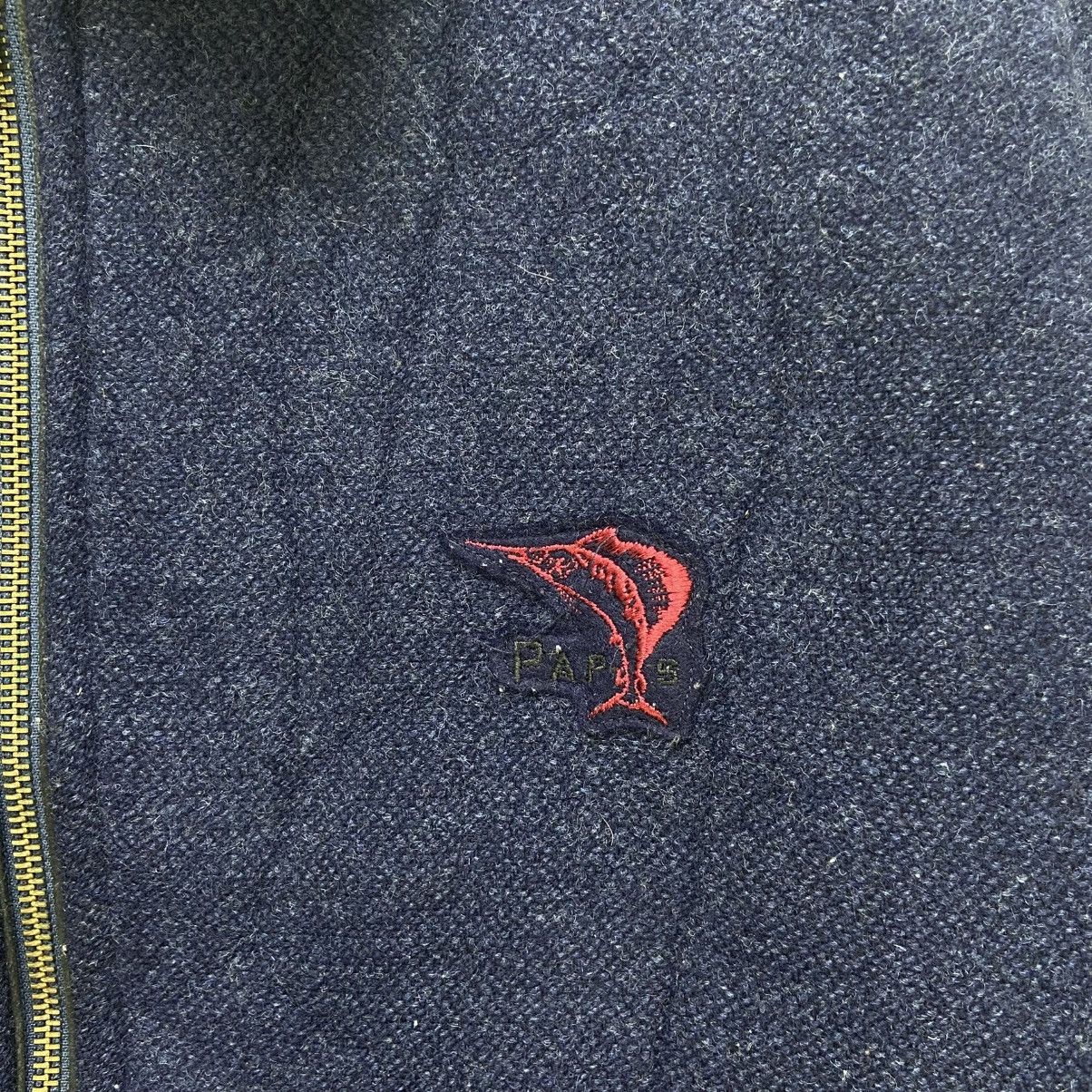 Japanese Brand Vintage 80s Papas Sport 35 Big Logo Sheepskin Sleeve Varsity Size US L / EU 52-54 / 3 - 7 Thumbnail