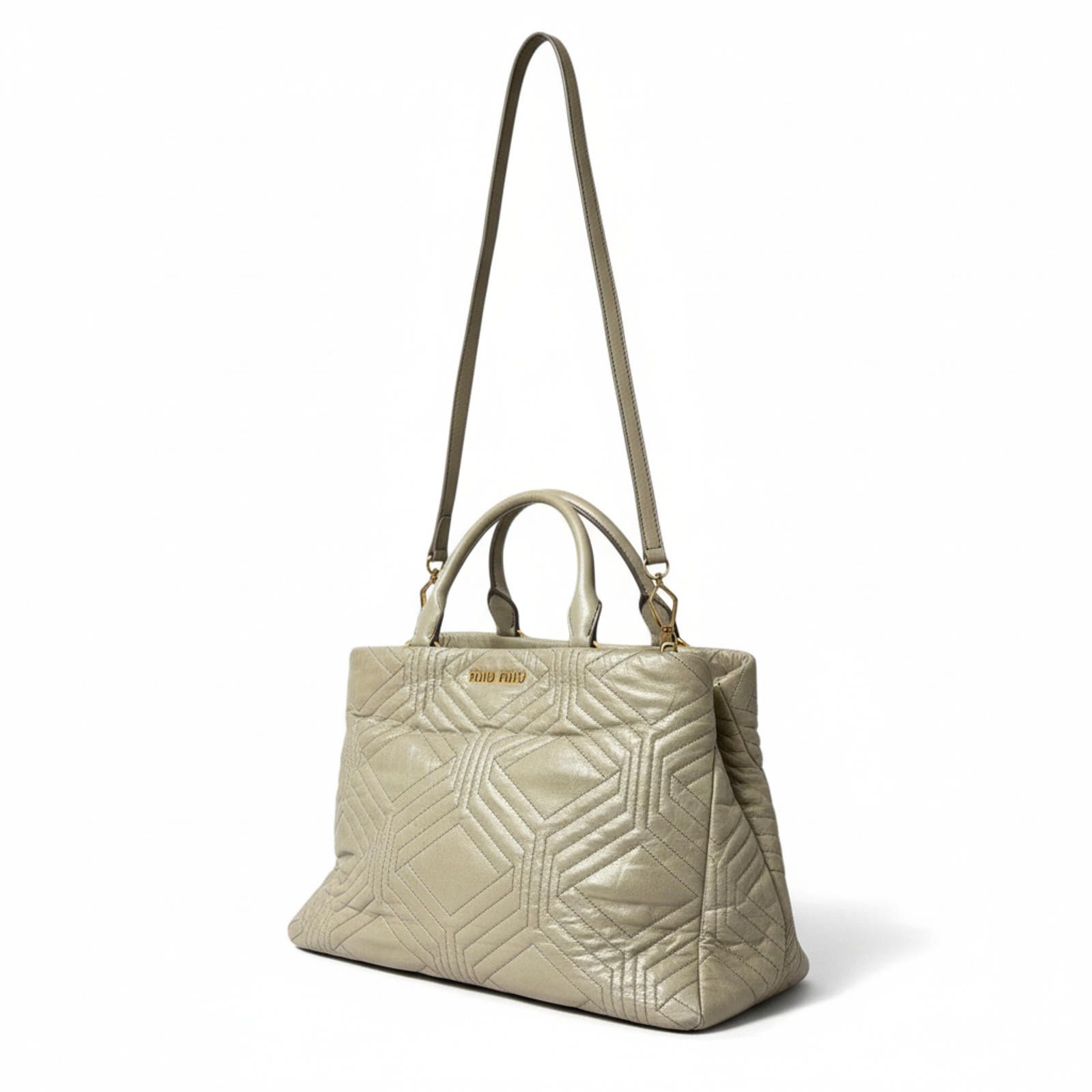 Miu Miu Miu Miu - Quilted Leather Handbag Shoulder Strap Size ONE SIZE - 1 Thumbnail