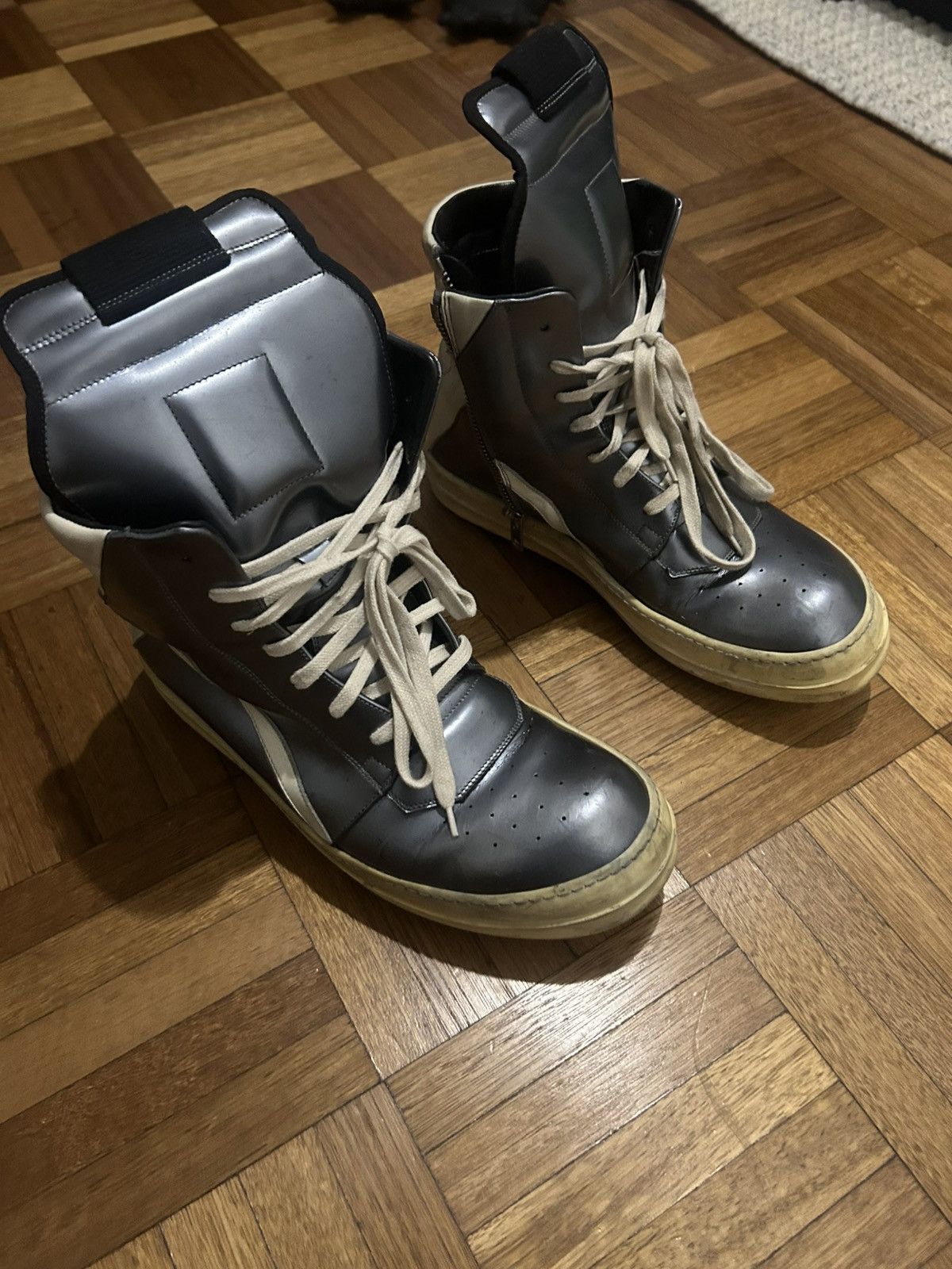 Rick Owens Rick Owens Geobaskets Silver Size US 8.5 / EU 41-42 - 1 Thumbnail