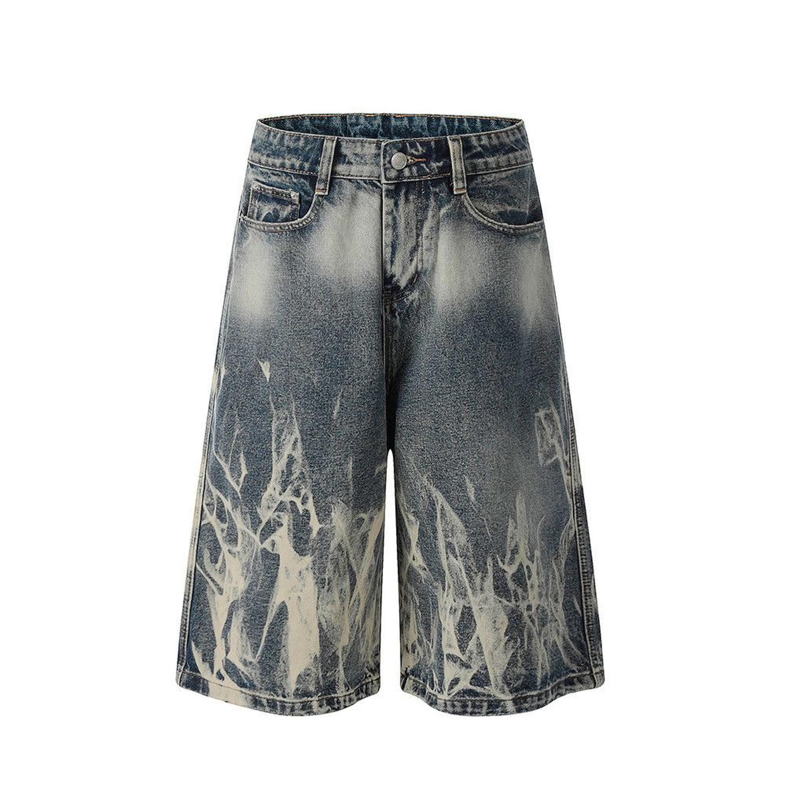 Tie Dye Paint Wash Wide Leg Jorts