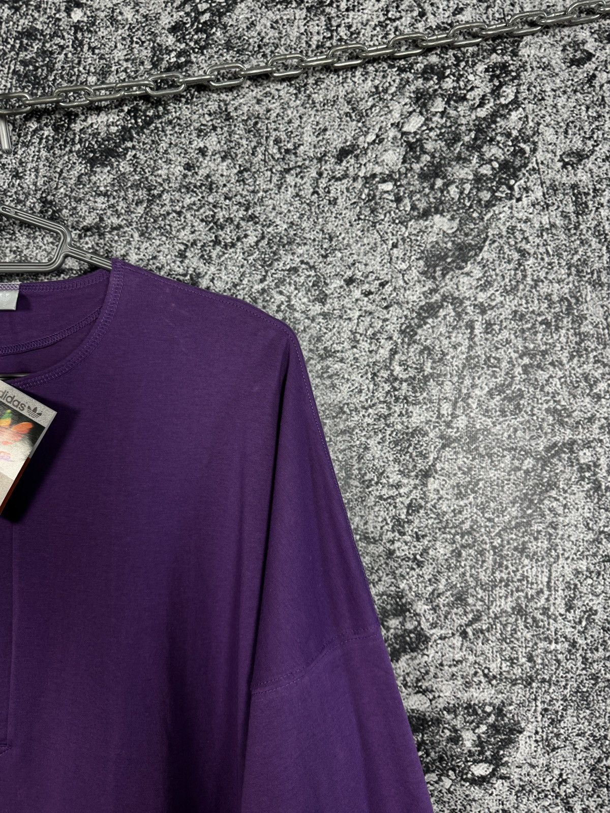 Adidas Adidas Vintage 90s Henley Purple Shirt Balloon Sleeve Size L Size US L / EU 52-54 / 3 - 2 Thumbnail