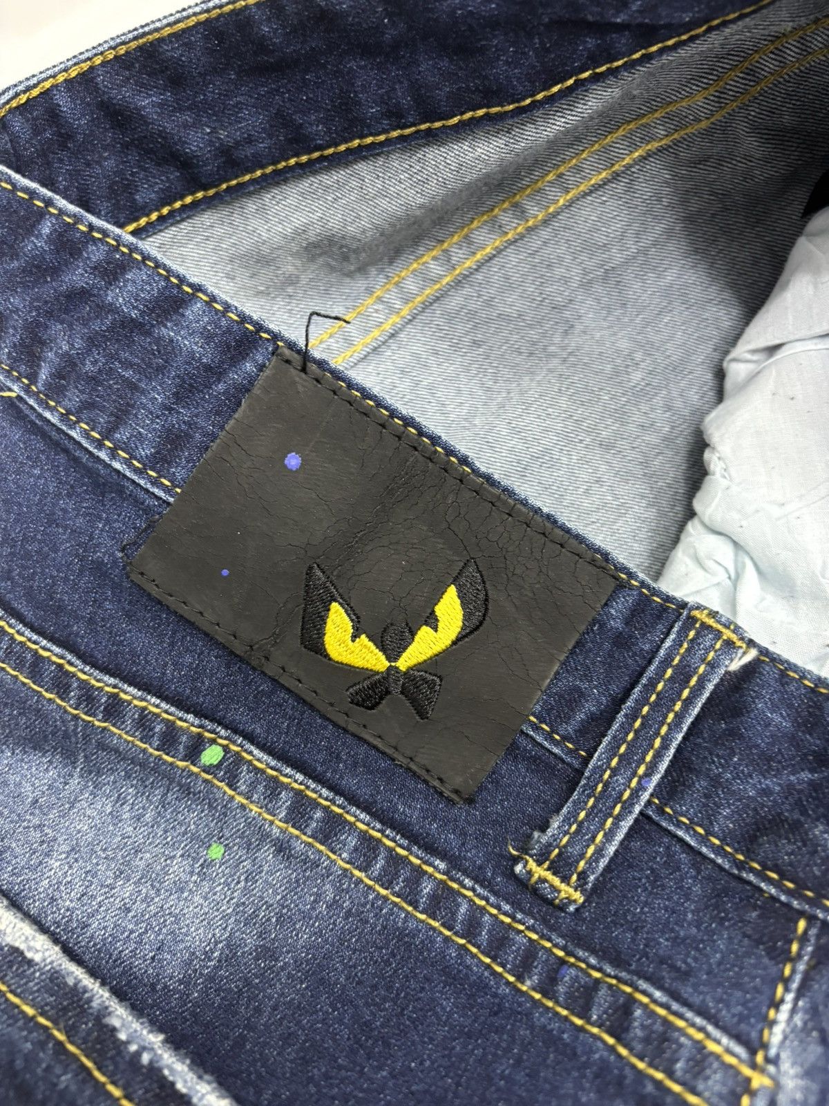 Japanese Brand Distressed Denim Custom Made Slim Straight Jeans Size US 32 / EU 48 - 10 Thumbnail