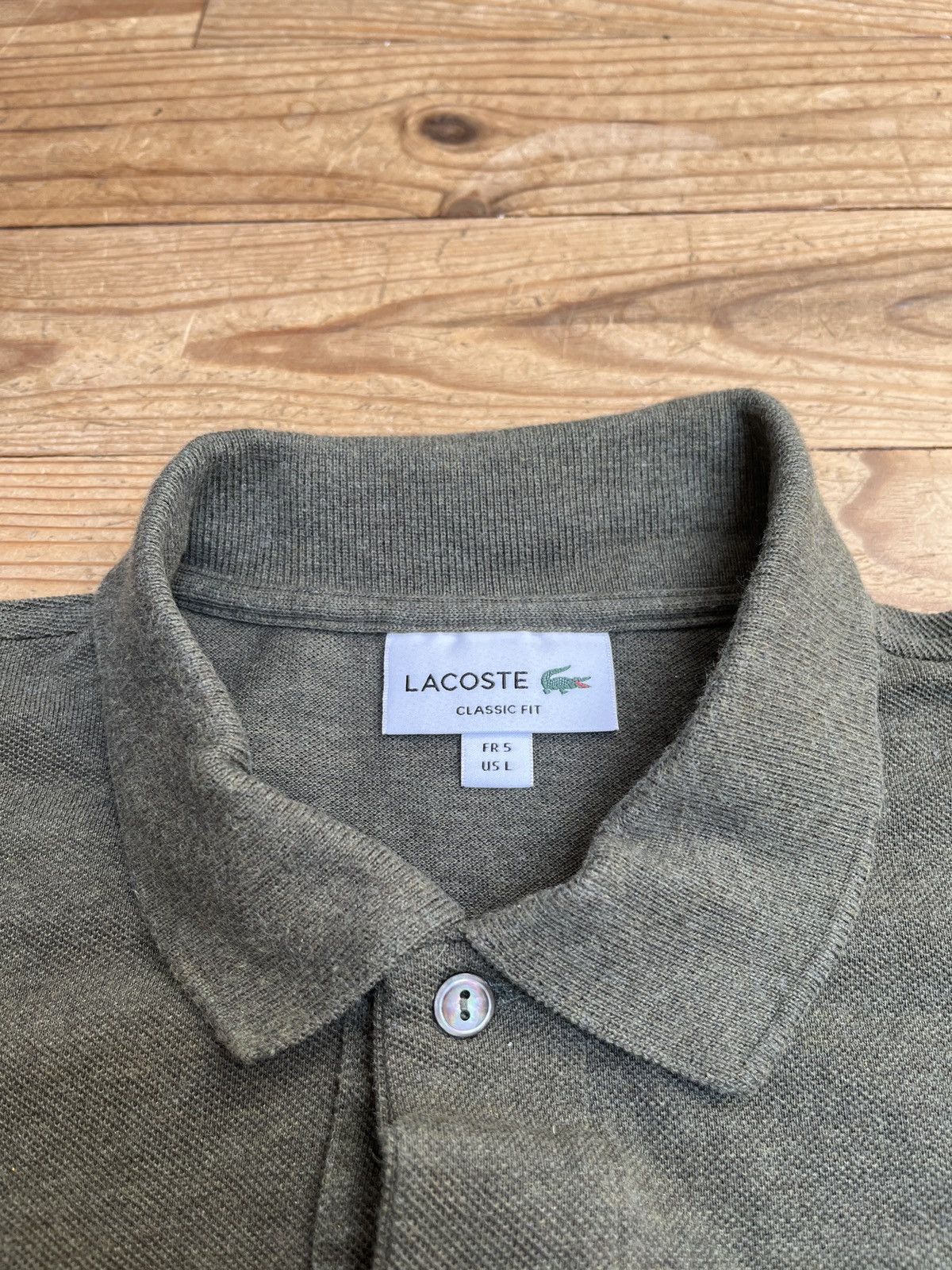 Lacoste Kaki Green long sleeve Lacoste polo Size US L / EU 52-54 / 3 - 3 Thumbnail
