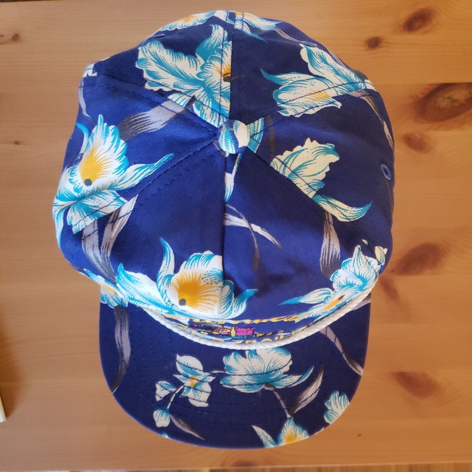 Vintage Vtg Hawaiian 5 Panel Hat Corded Embroidered Dad Cap Brow Fla Size ONE SIZE - 5 Thumbnail