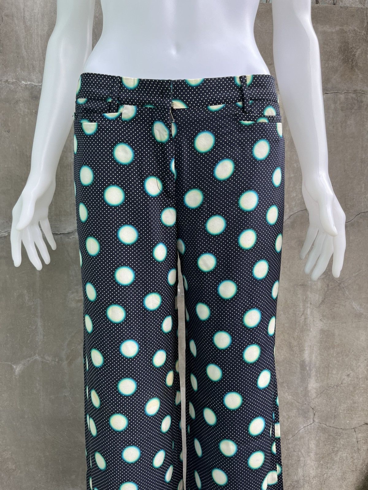 Miu Miu 2011 Silk Polkadot Wide Leg Trousers Size US 31 - 3 Thumbnail