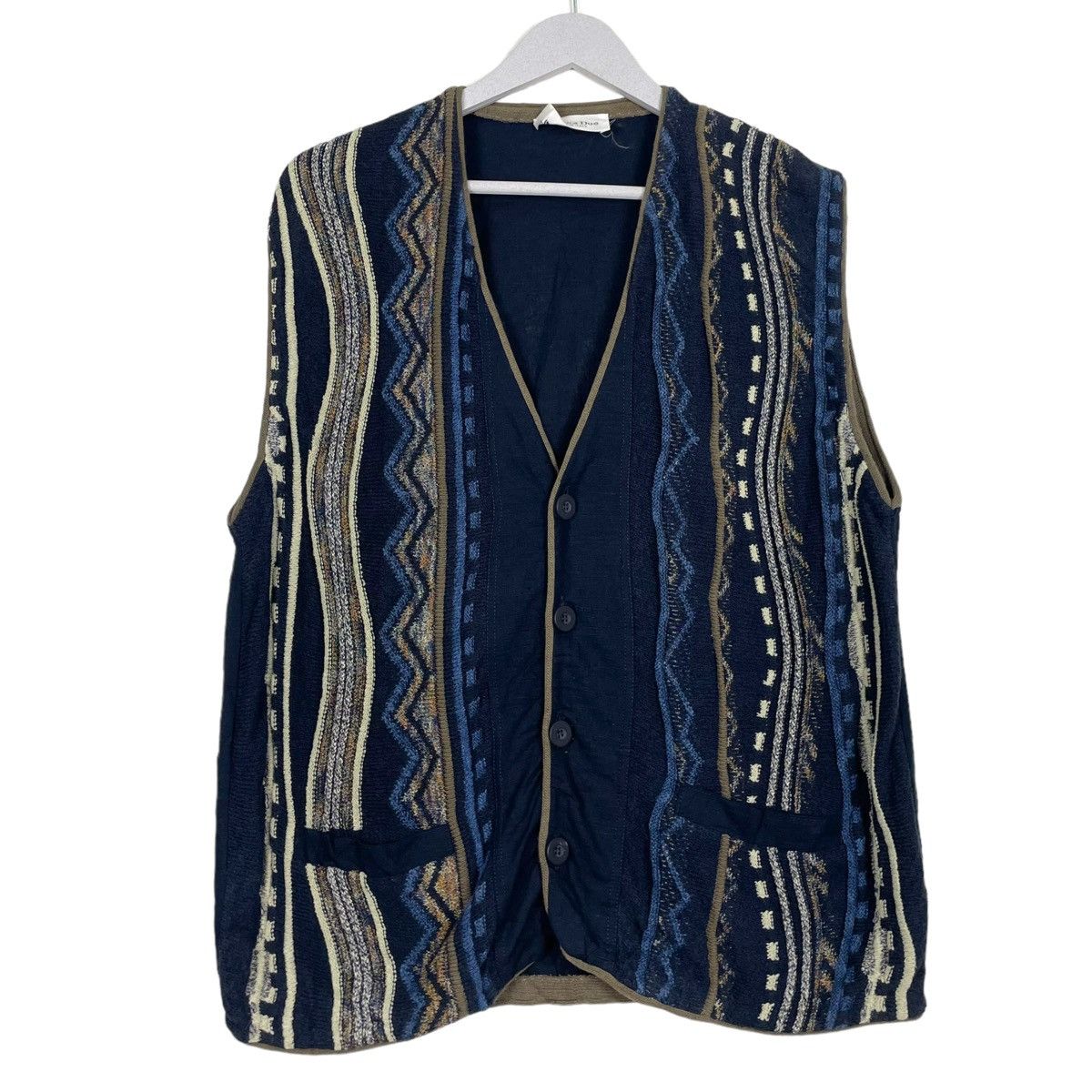 Other × Vintage 💥80s BURANA DUE KNIT VEST COOGI STYLE Size US L / EU 52-54 / 3 - 1 Thumbnail
