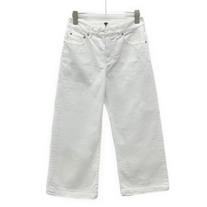 Dior Dior White cotton casual wide-leg denim trousers Size 42" / US 20 - 1 Thumbnail