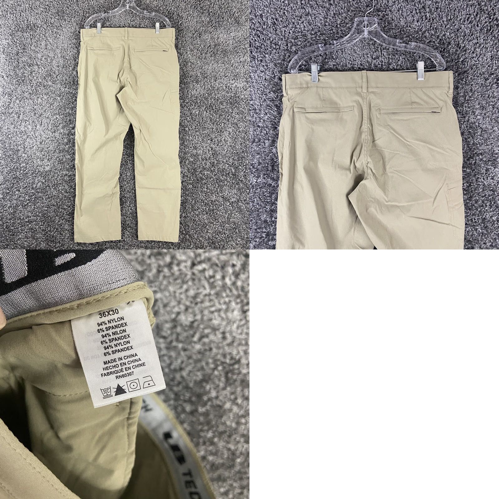 Vintage UB Tech Pants Men’s 36x29 Beige Chino Regular Inseam 29 Mens Size US 36 / EU 52 - 8 Thumbnail
