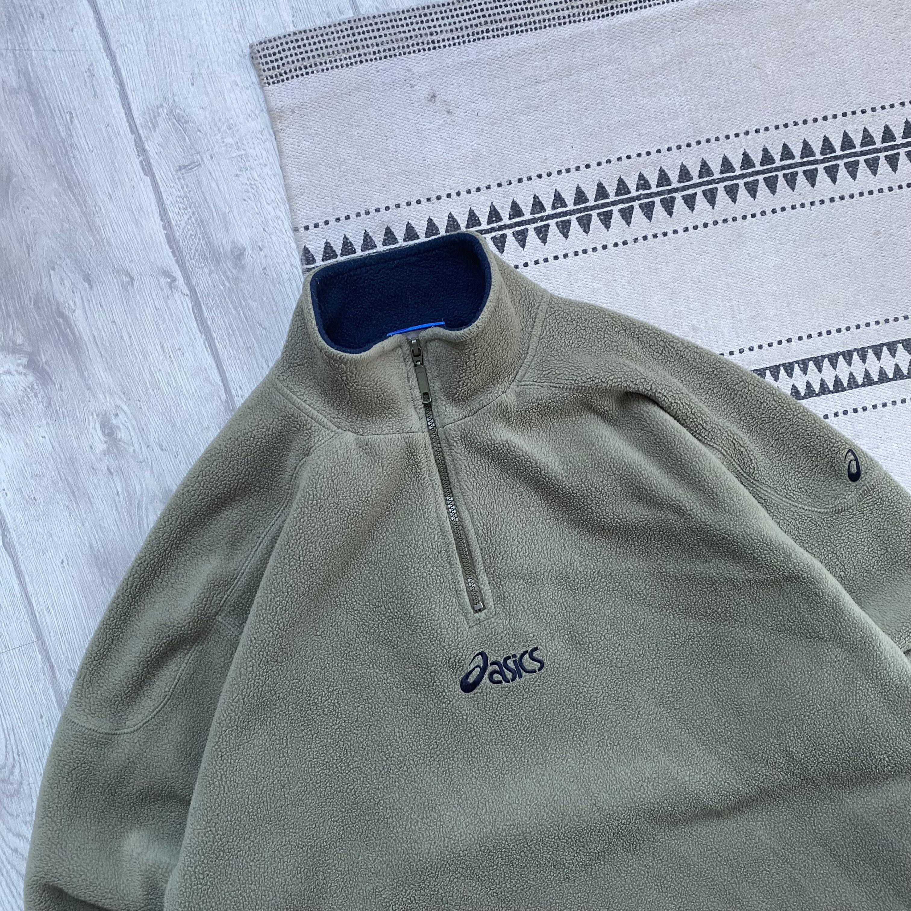 Asics 🏔️ Vintage 90s Gorpcore Asics Fleece Sweater Center logo Size US M / EU 48-50 / 2 - 2 Thumbnail