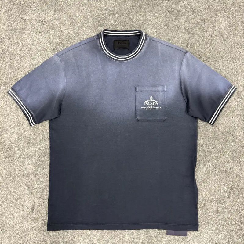 Prada Prada Gray Cotton Logo Short Sleeve T-shirt Size US L / EU 52-54 / 3 - 1 Thumbnail