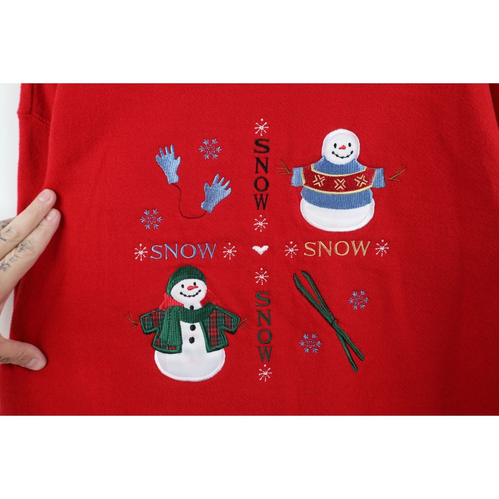 Vintage Vintage 90s Streetwear Faded Christmas Snowman Sweatshirt Size L / US 10 / IT 46 - 4 Thumbnail