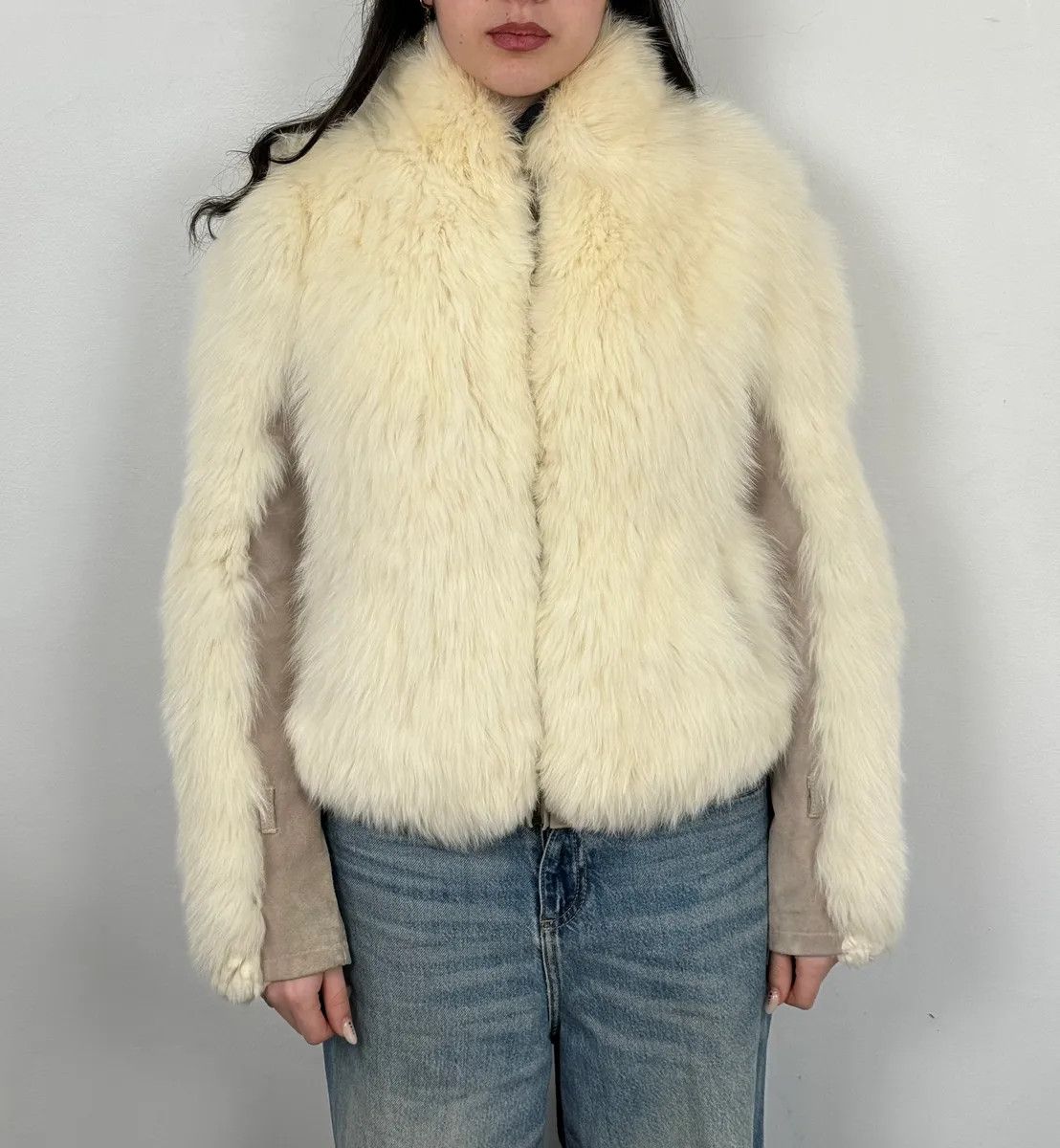 Just Cavalli AW2006 Cavalli Beige Fur Suede Leather Jacket Size M / US 6-8 / IT 42-44 - 2 Thumbnail