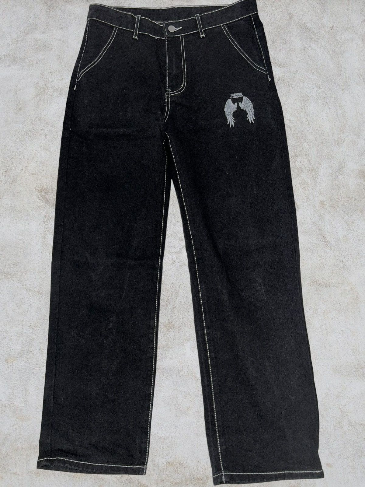 Shein Wings design baggy pants Size US 30 / EU 46 - 2 Thumbnail