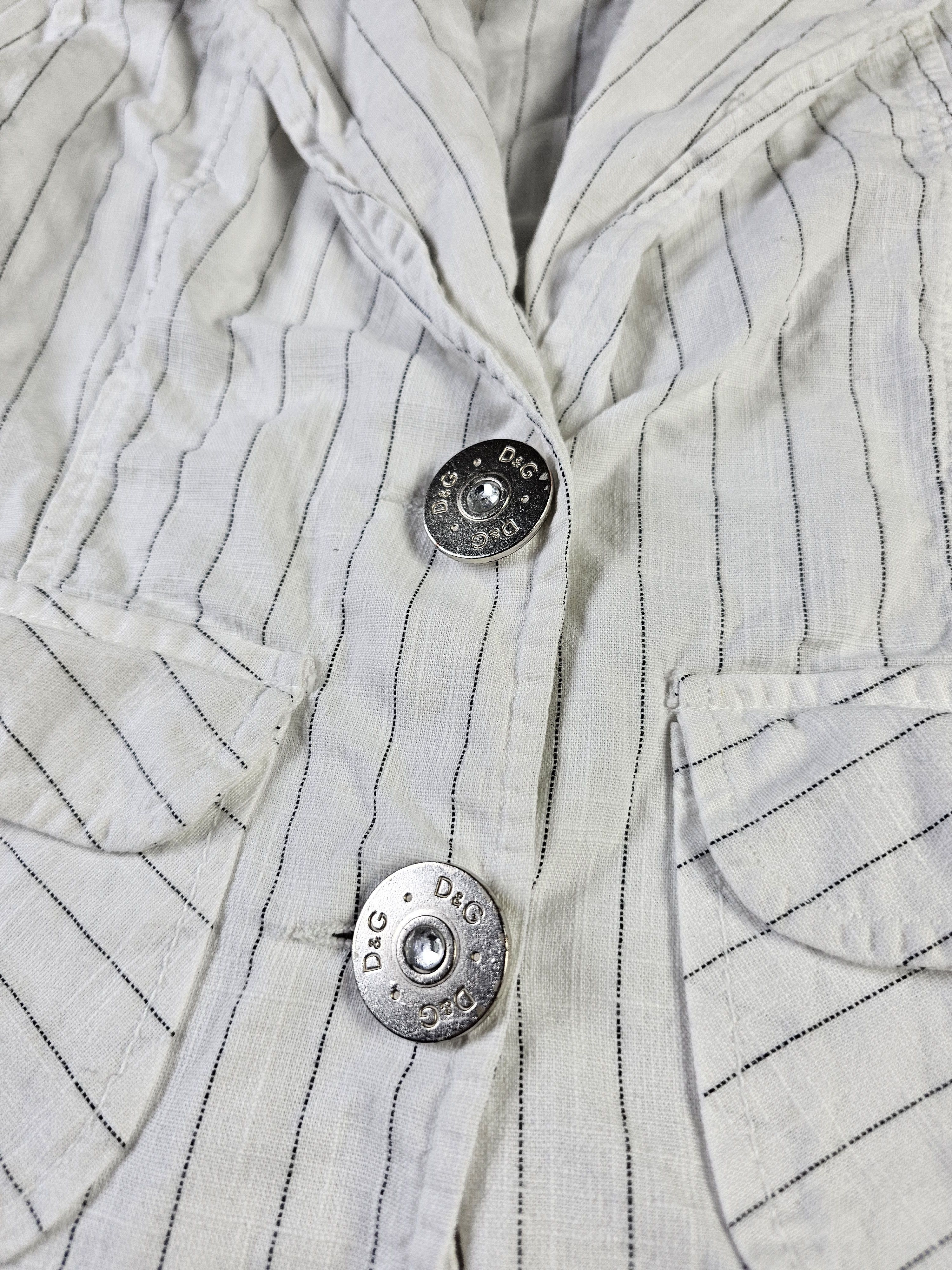 Dolce & Gabbana D&G Dolce & Gabbana Y2K Rhinestone Pinstripe Blazer Italy L Size L / US 10 / IT 46 - 7 Thumbnail
