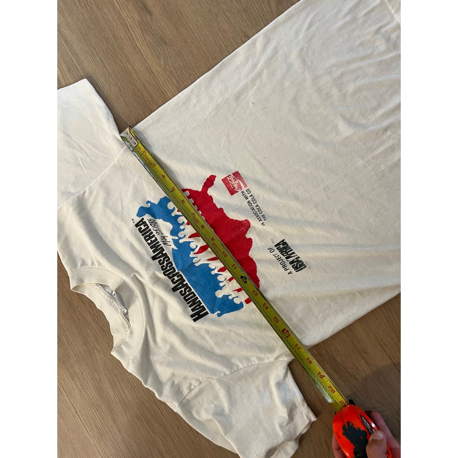 Hanes Vintage 80’s 1986 T Shirt Hands Across America Size US L / EU 52-54 / 3 - 3 Thumbnail