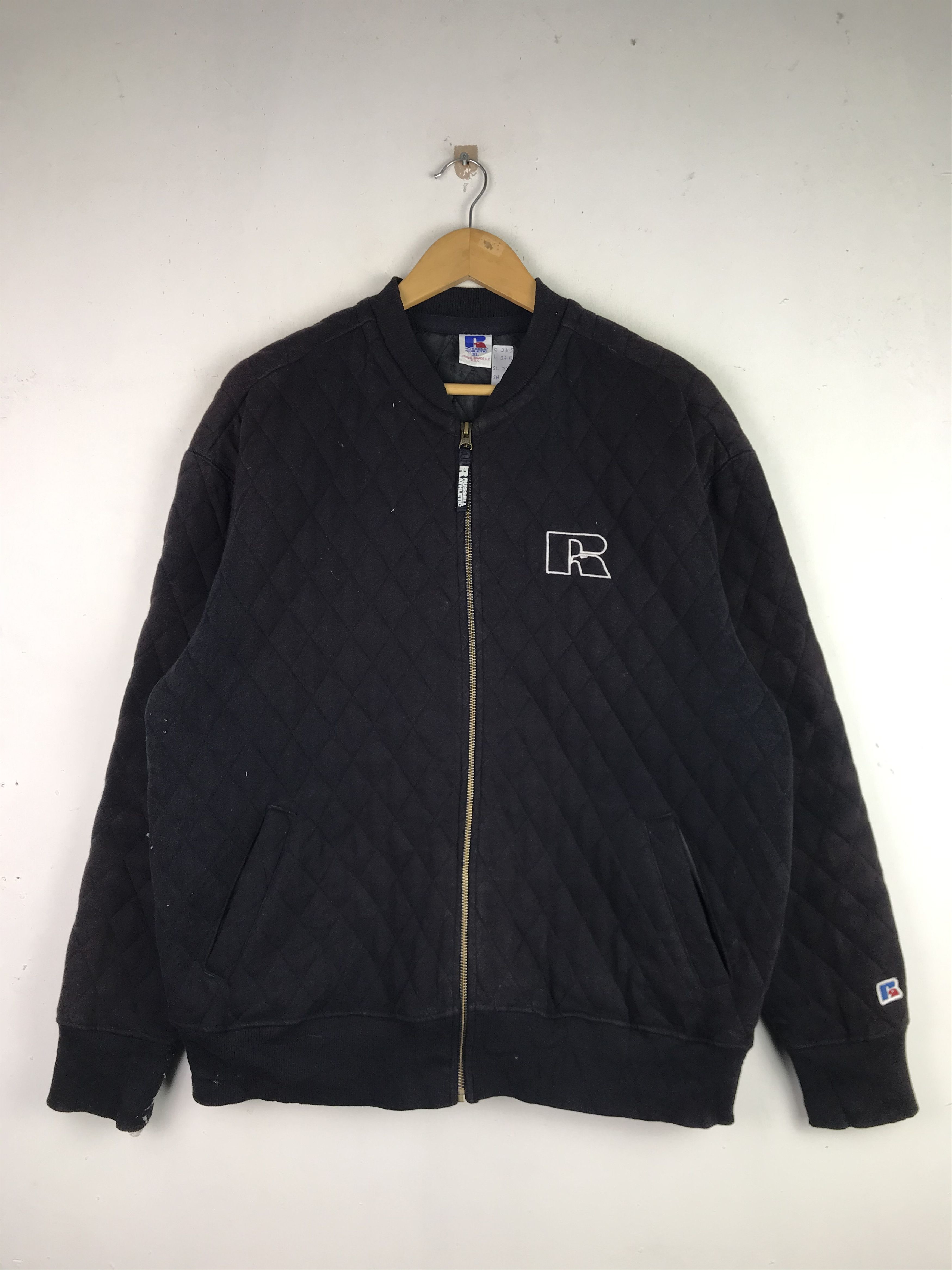 Russell Athletic Vintage Sunfaded Russell Athletic Full Zipper Bomber Jacket Size US XL / EU 56 / 4 - 1 Thumbnail