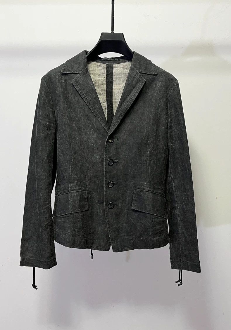 Y's Y's Worn lace-up linen blazer jacket Size US S / EU 44-46 / 1 - 1 Thumbnail