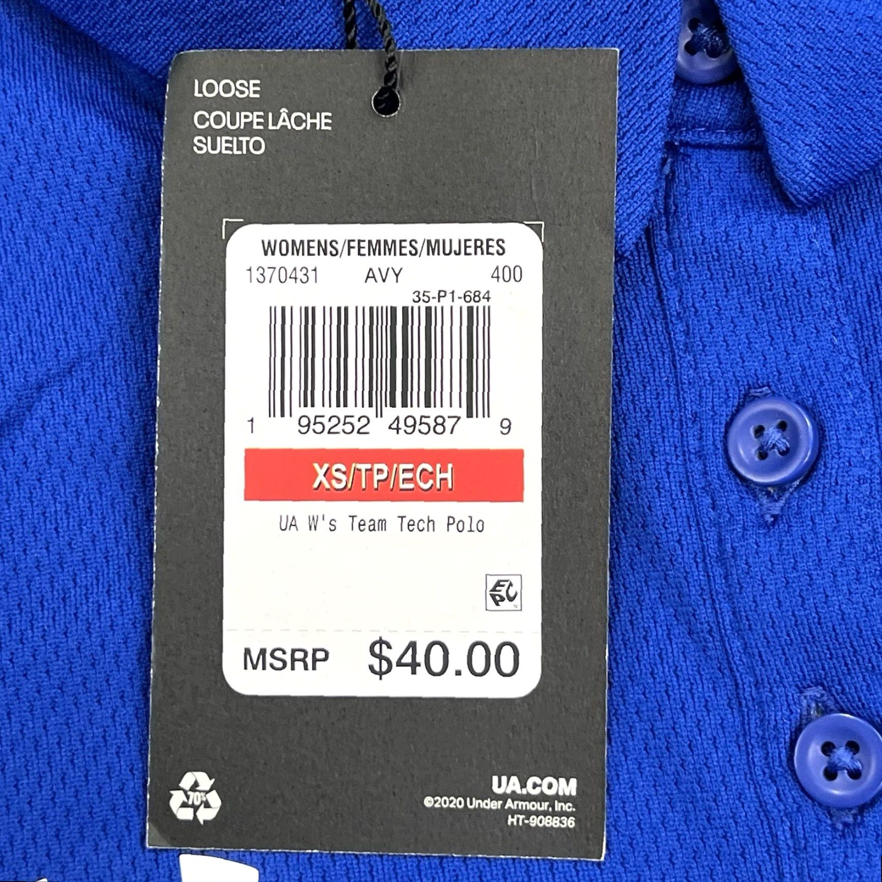 Under Armour Under Armour Polo Shirt Women XS Blue Team Tech Athletic Active 1370431 NWT New NWT Size XS / US 0-2 / IT 36-38 - 5 Thumbnail
