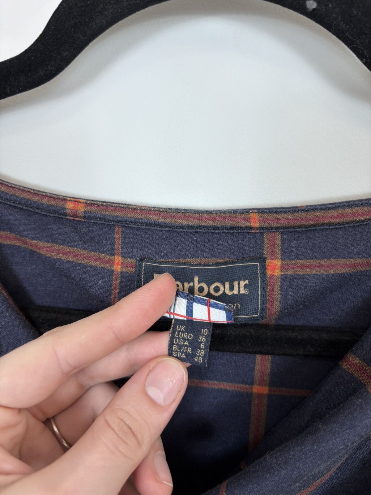 Barbour Barbour Summer Tartan Women’s Navy Blue T-Shirt Blouse Top Size M / US 6-8 / IT 42-44 - 10 Thumbnail