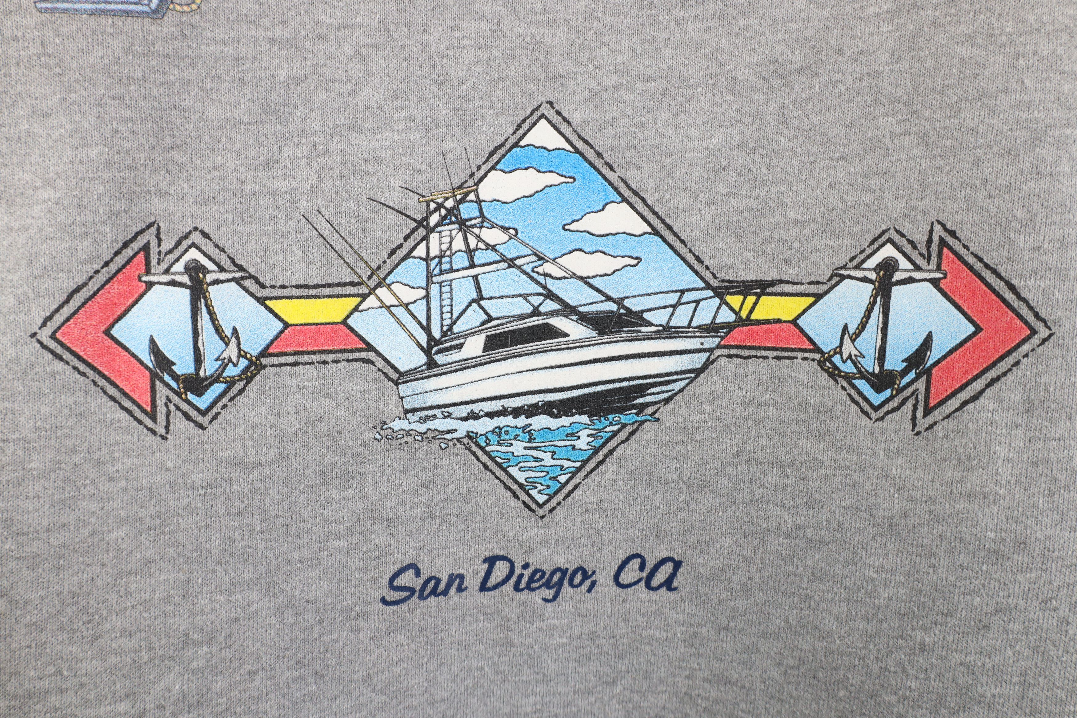 Vintage Vintage 90s Streetwear California Boat Sailing Sweatshirt Size US XXL / EU 58 / 5 - 5 Thumbnail