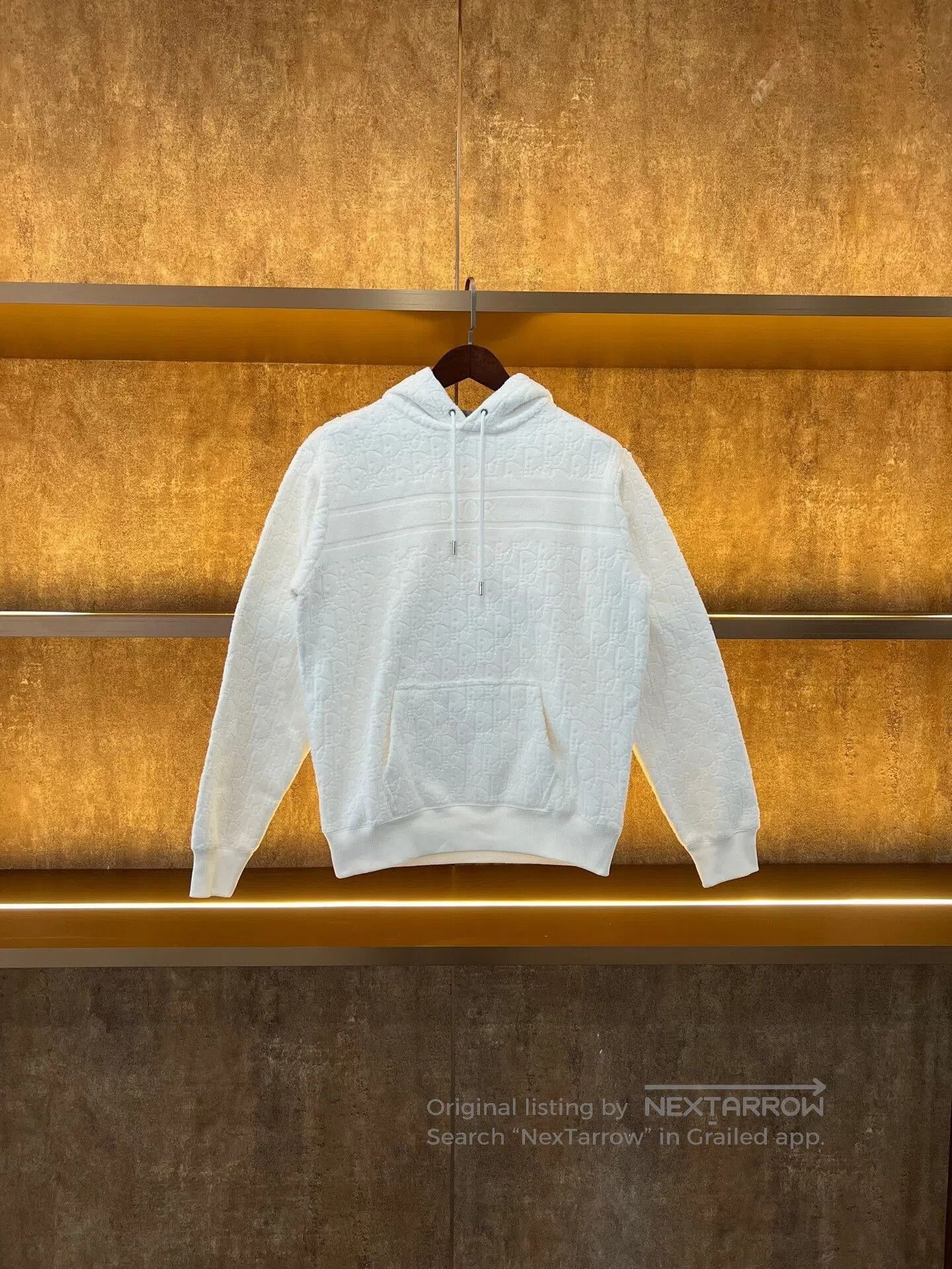 Dior Dior White All-Over Print Terry Hoodie. Size US S / EU 44-46 / 1 - 1 Thumbnail