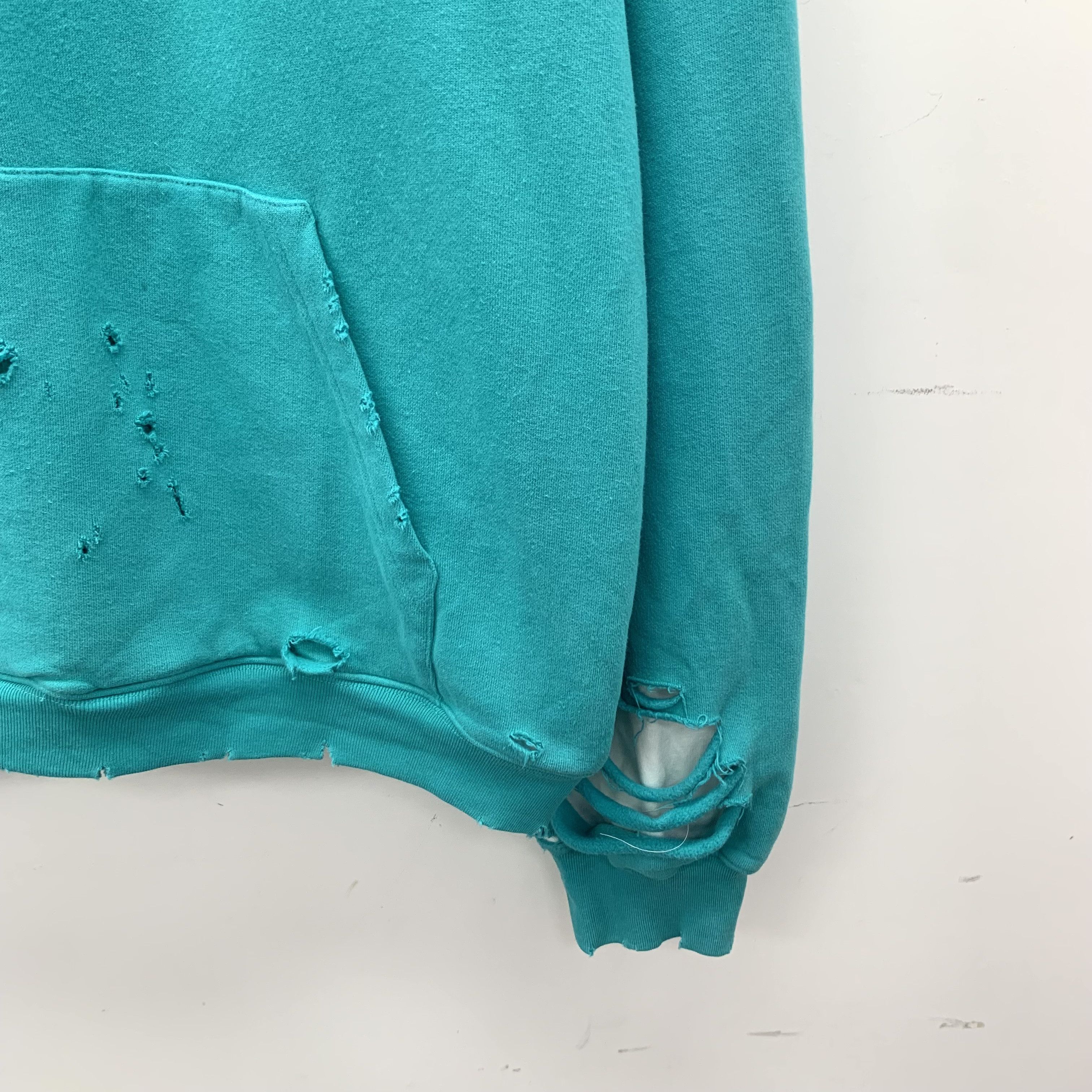 Balenciaga Balenciaga Blue Distressed Logo Hoodie (S) Size US S / EU 44-46 / 1 - 7 Thumbnail