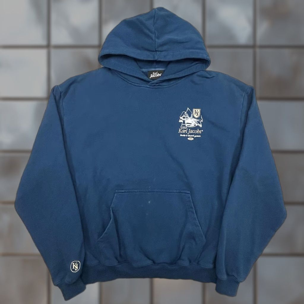 Vintage Karl Jacobs Hoodie Mens Medium Official Staff Pullover Books & Board Games 2021 Blue Graphic Print Logo Size US M / EU 48-50 / 2 - 1 Thumbnail