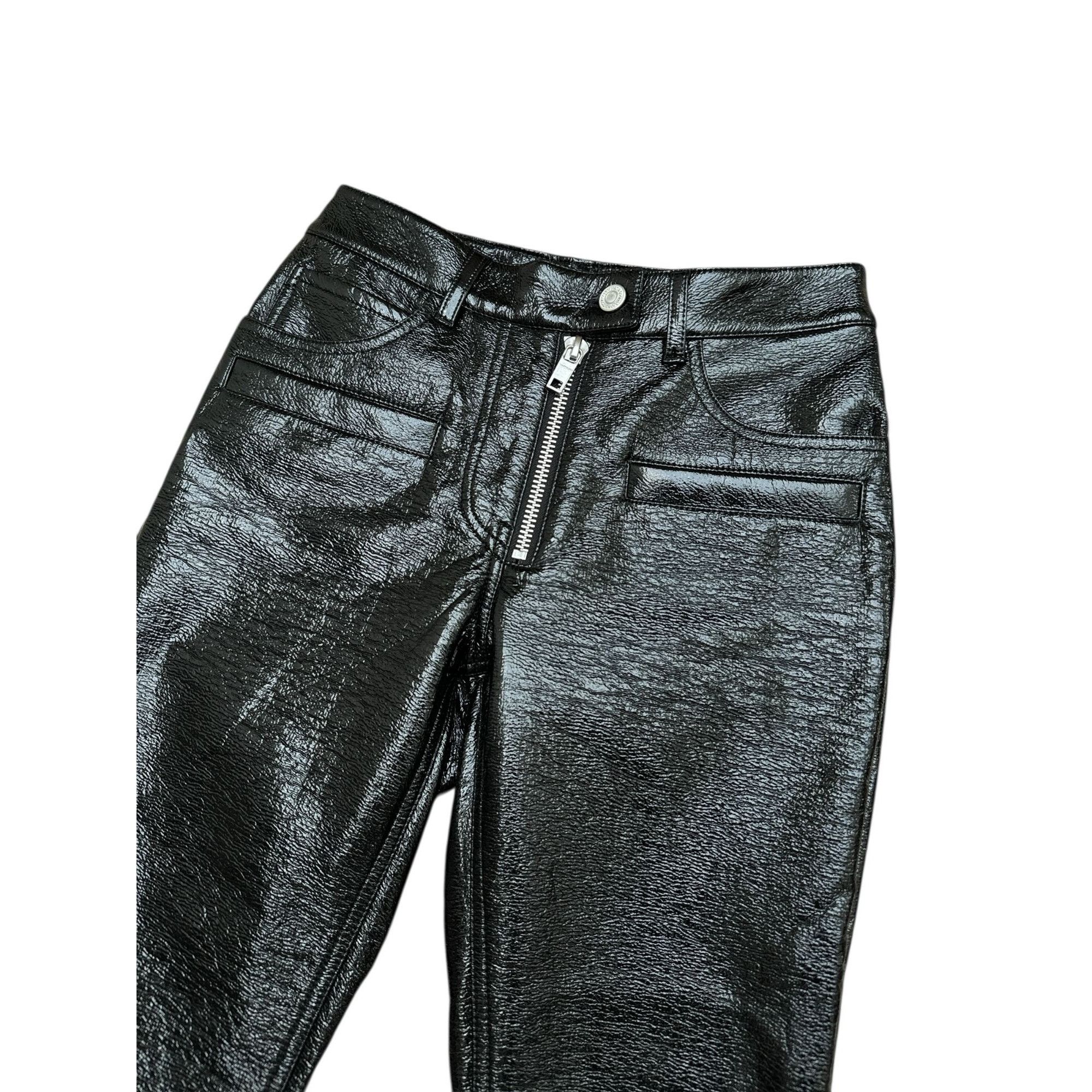 Courreges Black Vinyl Pants Size 25" / US 0 / IT 36 - 2 Thumbnail
