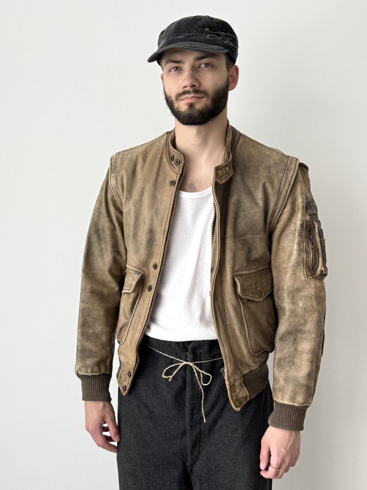 Other Vintage 80s IXS Racing Faded Leather 2 in 1 Moto Jacket Size US M / EU 48-50 / 2 - 2 Thumbnail