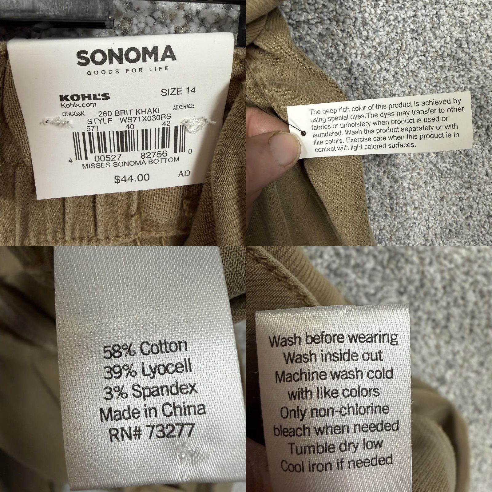 Vintage Sonoma Goods For Life Capri Pants 14 Capri Women Brown Twill with Belted Pockets Regular Inseam 27in Casual Summer Size 36" / US 14 / IT 50 - 8 Thumbnail
