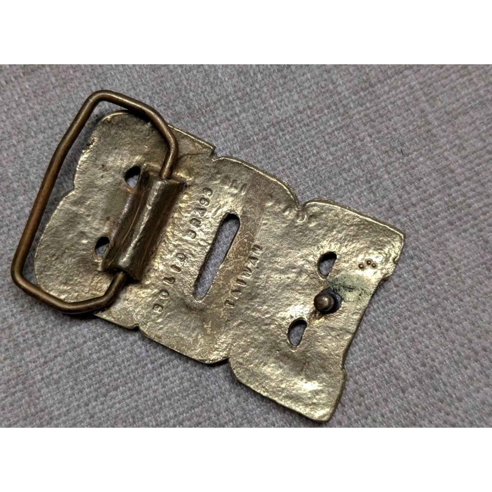 Vintage VINTAGE belt buckle BOB western SOLID BRASS cowboy NAMED 2 x 3" fits belt 1.75" brass Mens leather? Size ONE SIZE - 4 Thumbnail