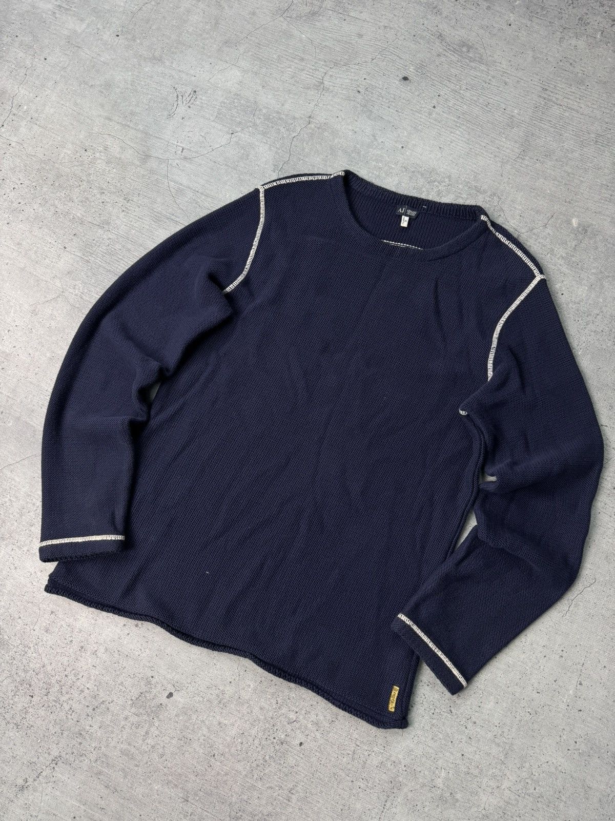 Armani Vintage Armani Y2K Big Logo Sweater Knited Size US L / EU 52-54 / 3 - 7 Thumbnail